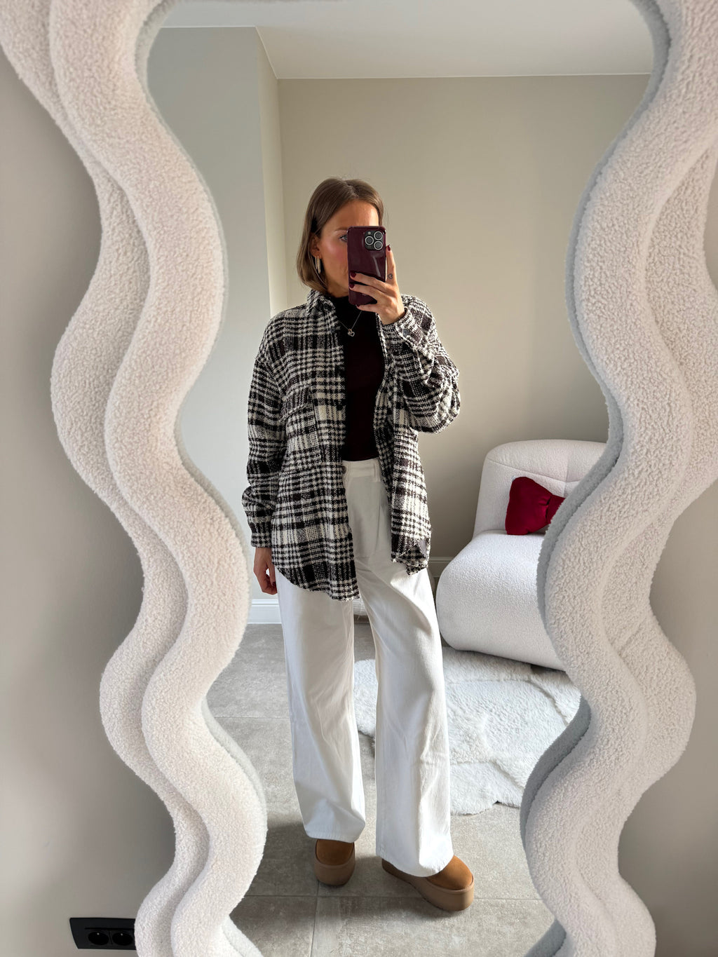 Billie checked jacket brown