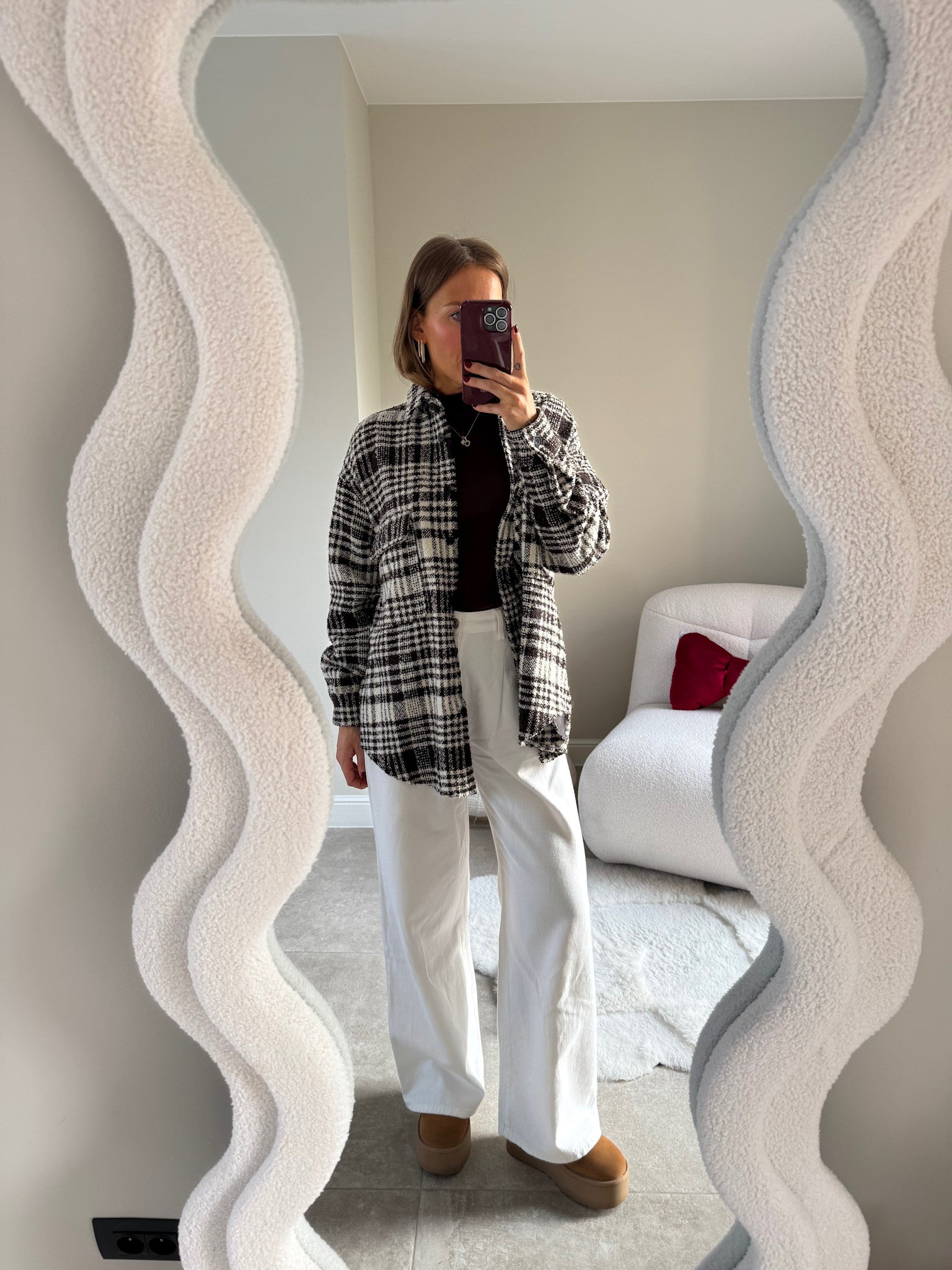 Billie checked jacket brown