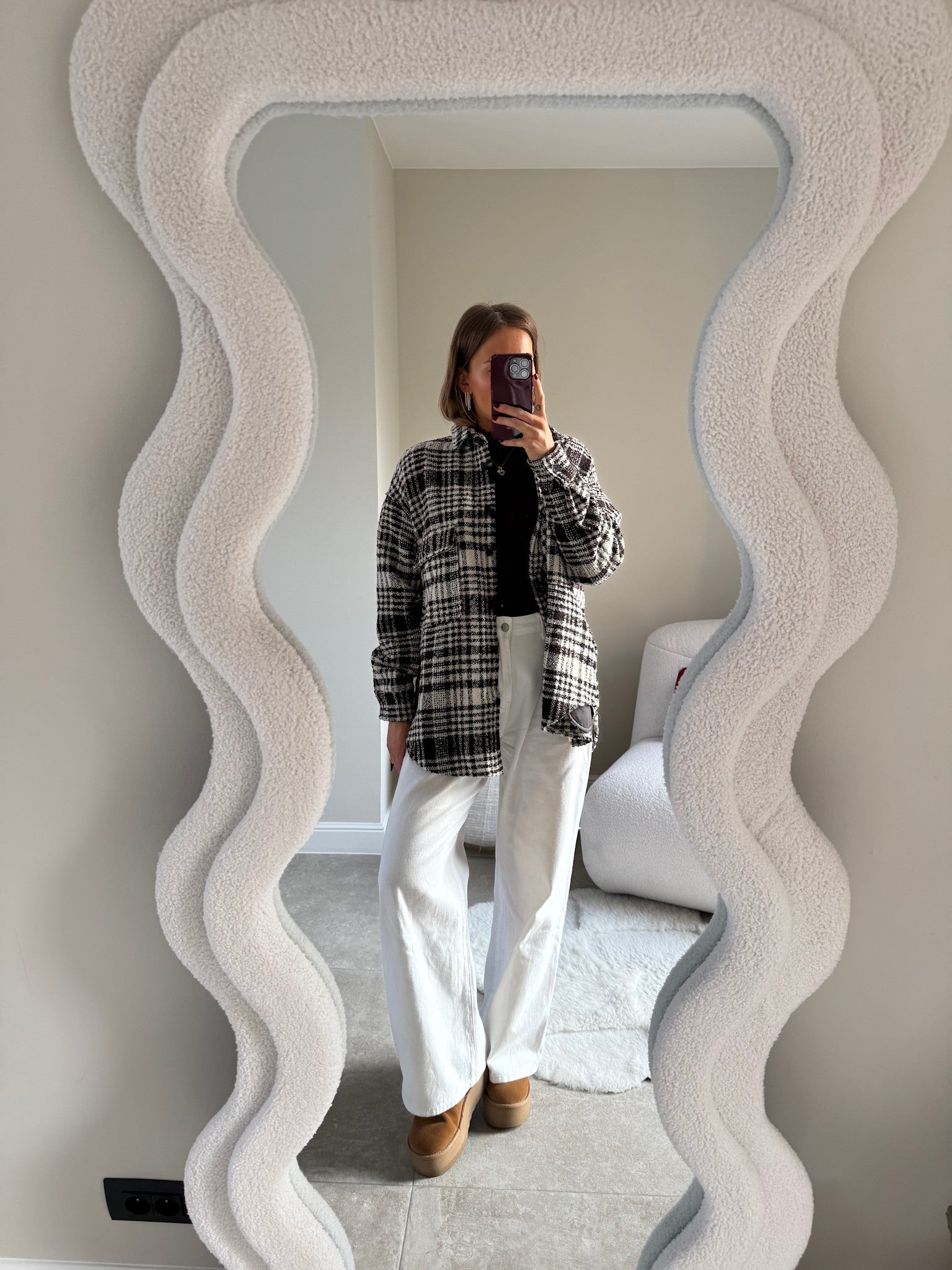 Billie checked jacket brown