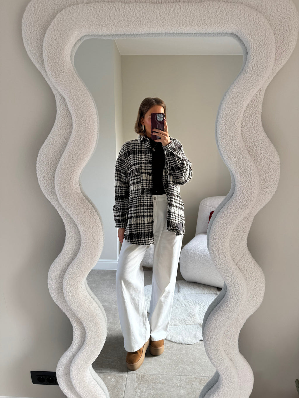 Billie checked jacket brown