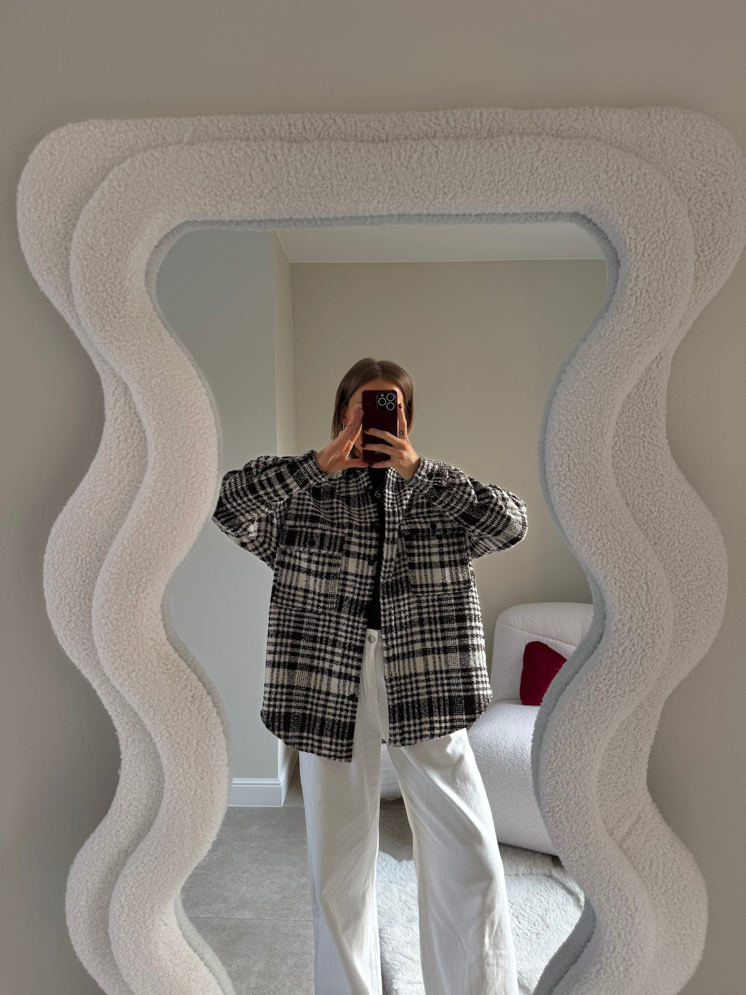 Billie checked jacket brown