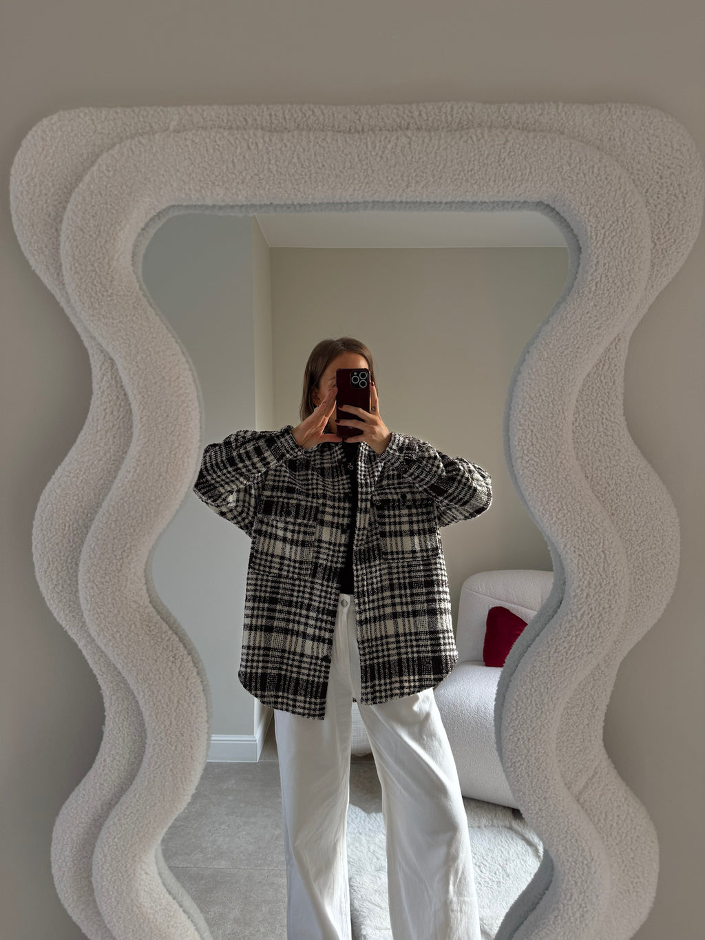 Billie checked jacket brown