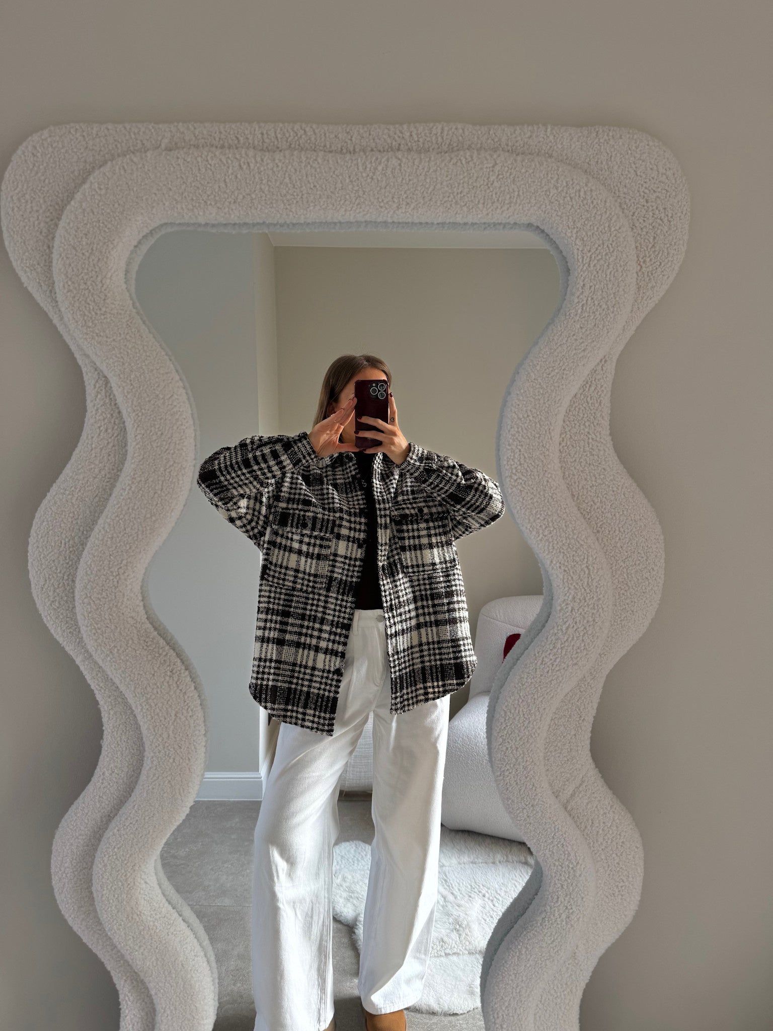 Billie checked jacket brown