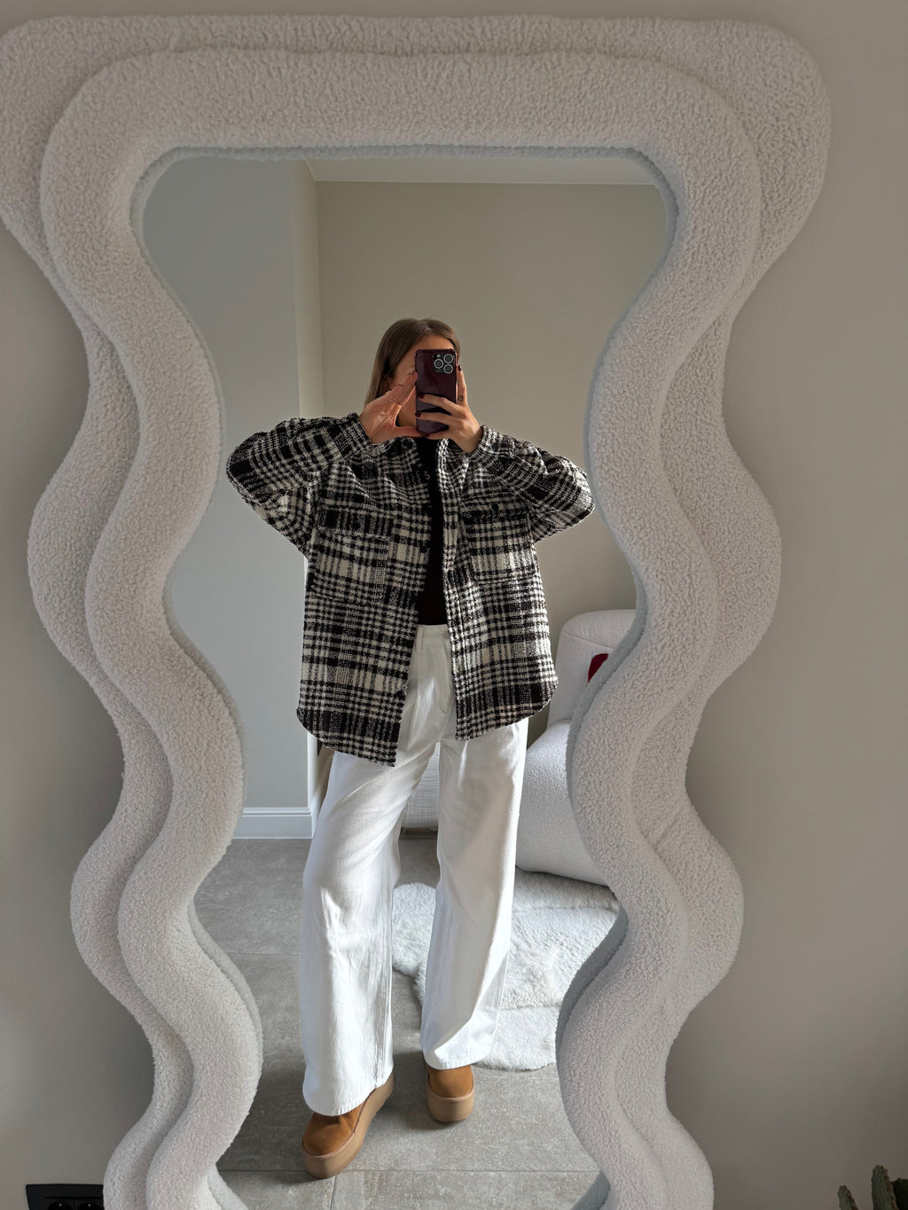 Billie checked jacket brown