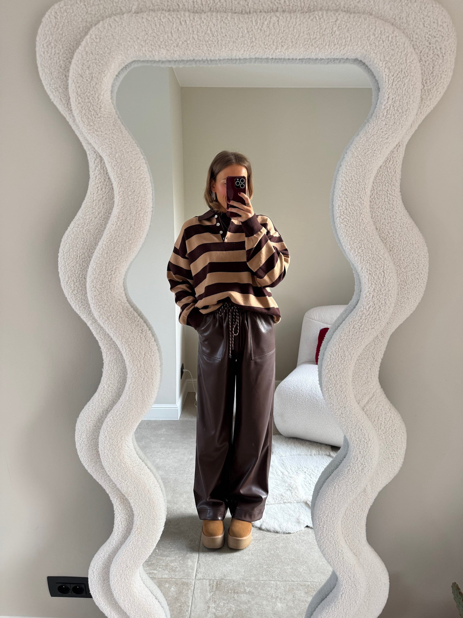 Ella polo trui bruin/camel