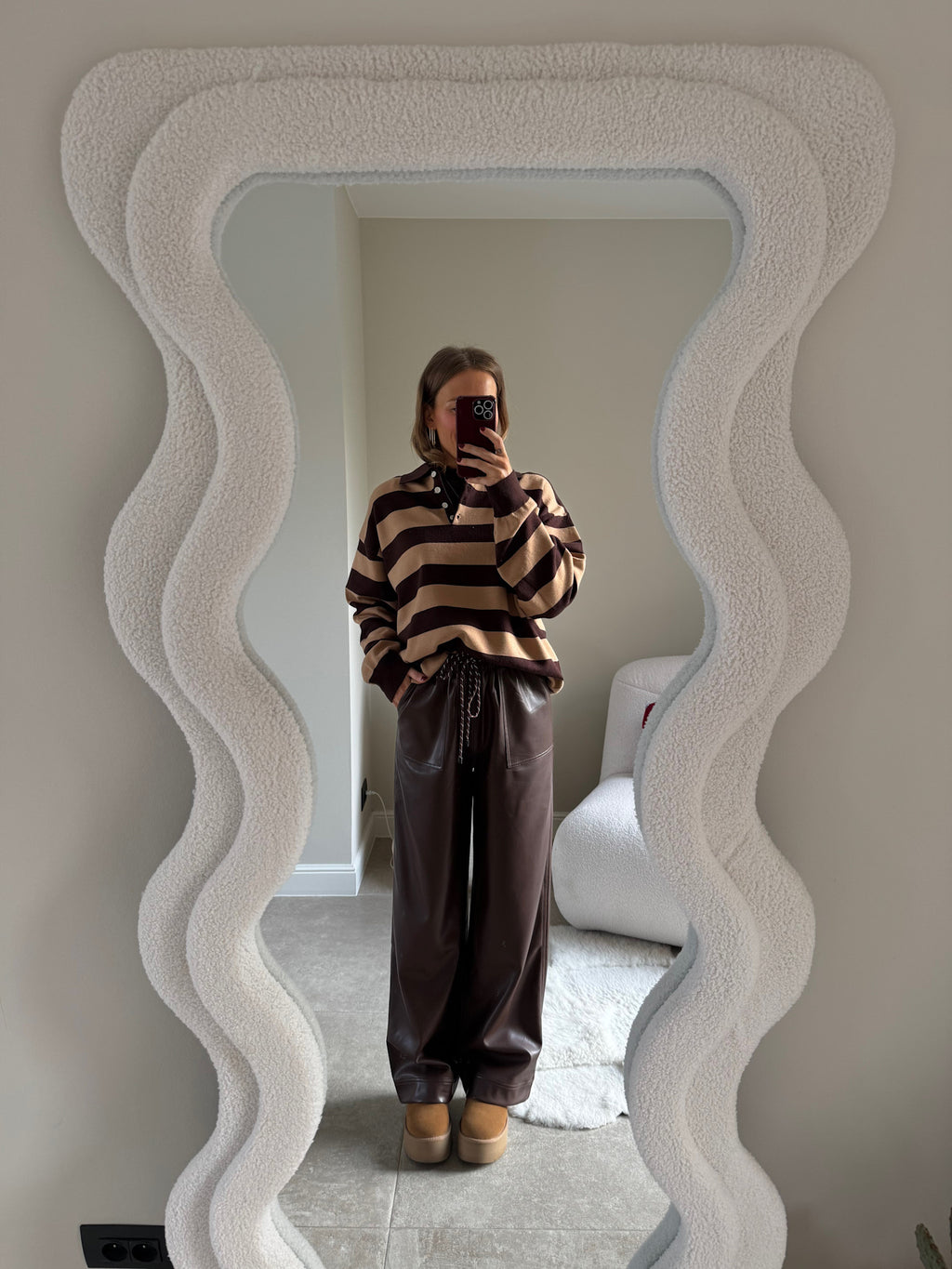 Ella polo trui bruin/camel