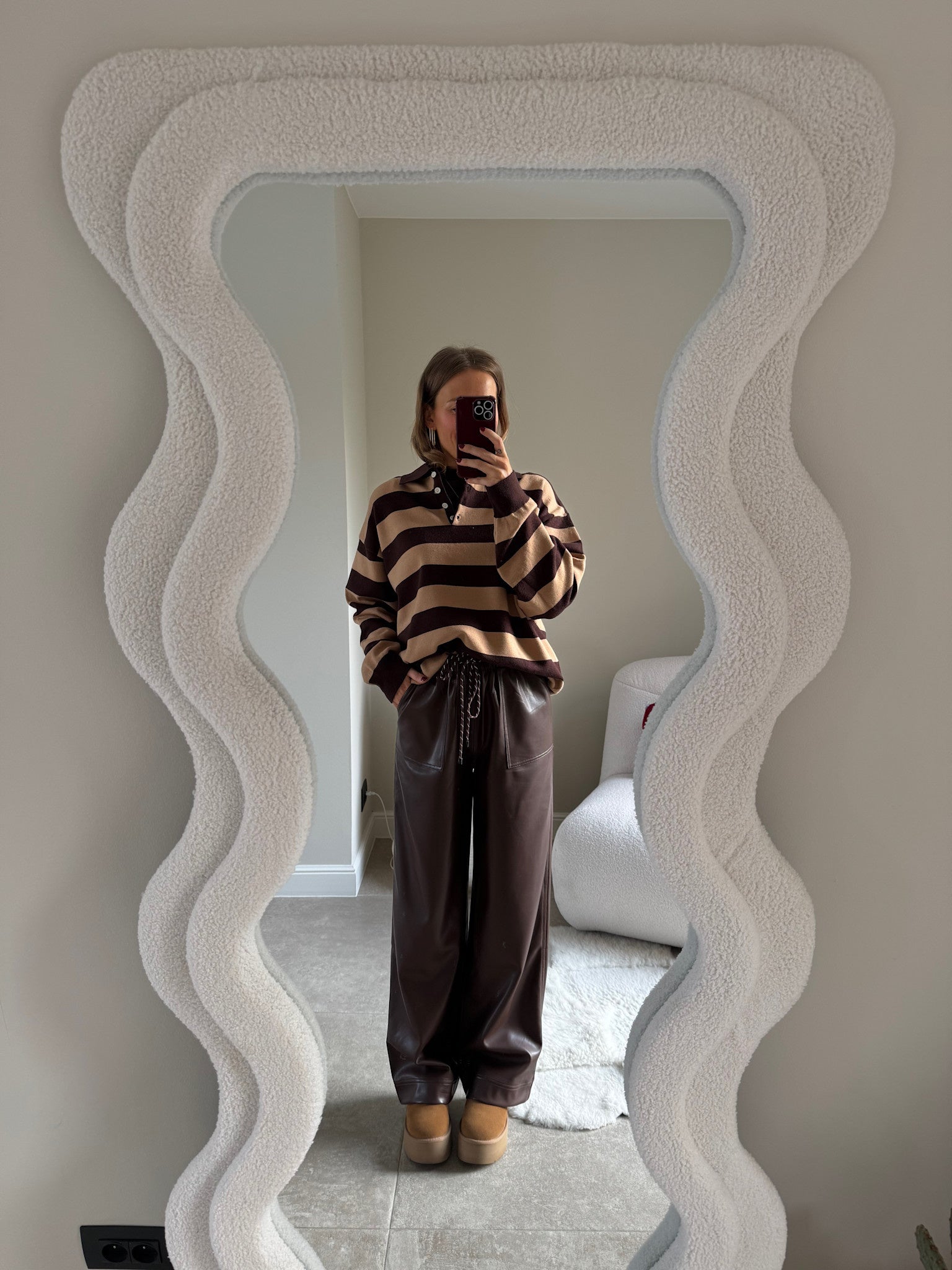 Ella polo trui bruin/camel