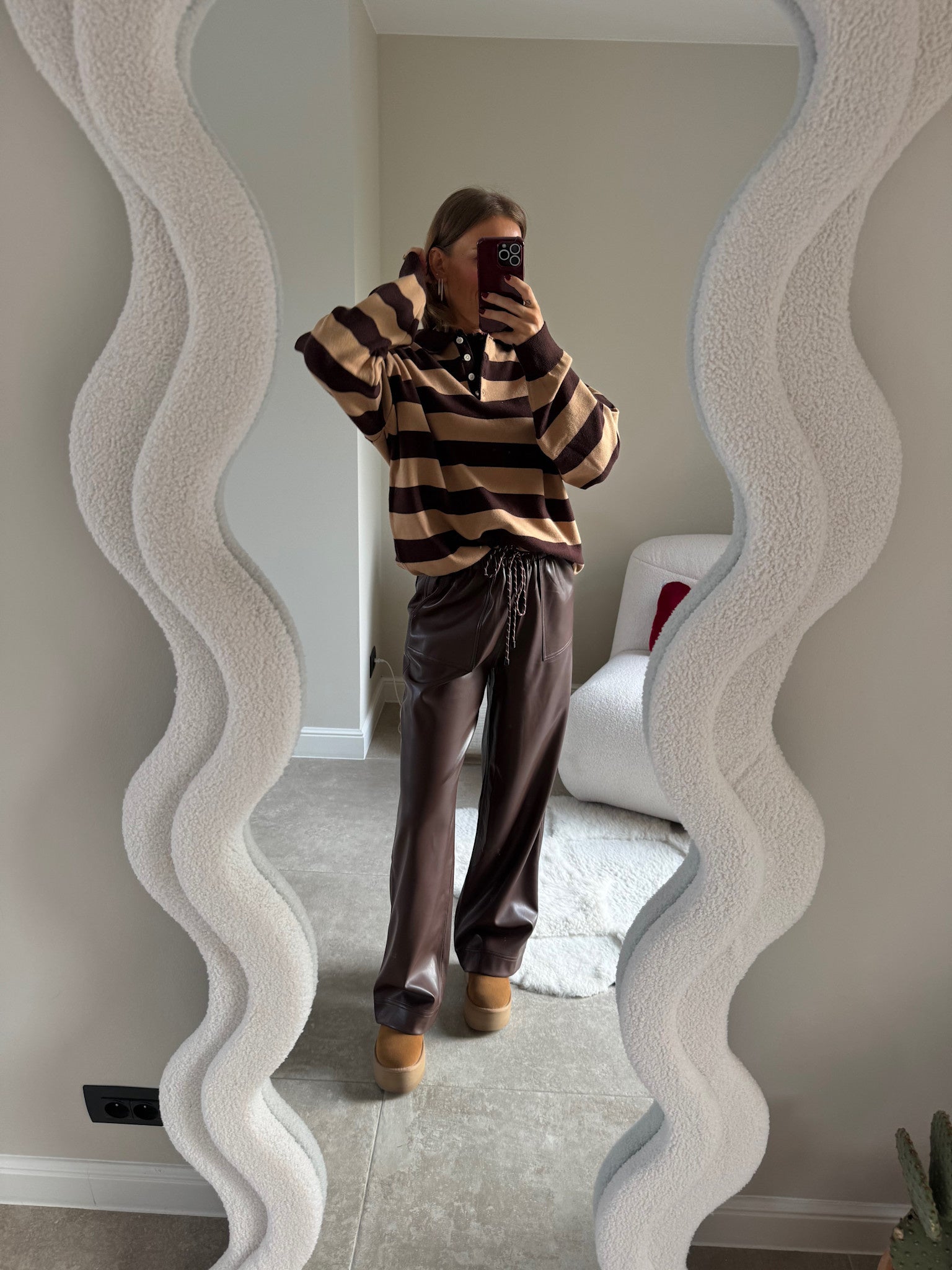 Ella polo trui bruin/camel