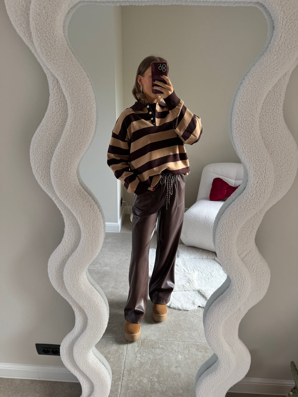 Ella polo trui bruin/camel