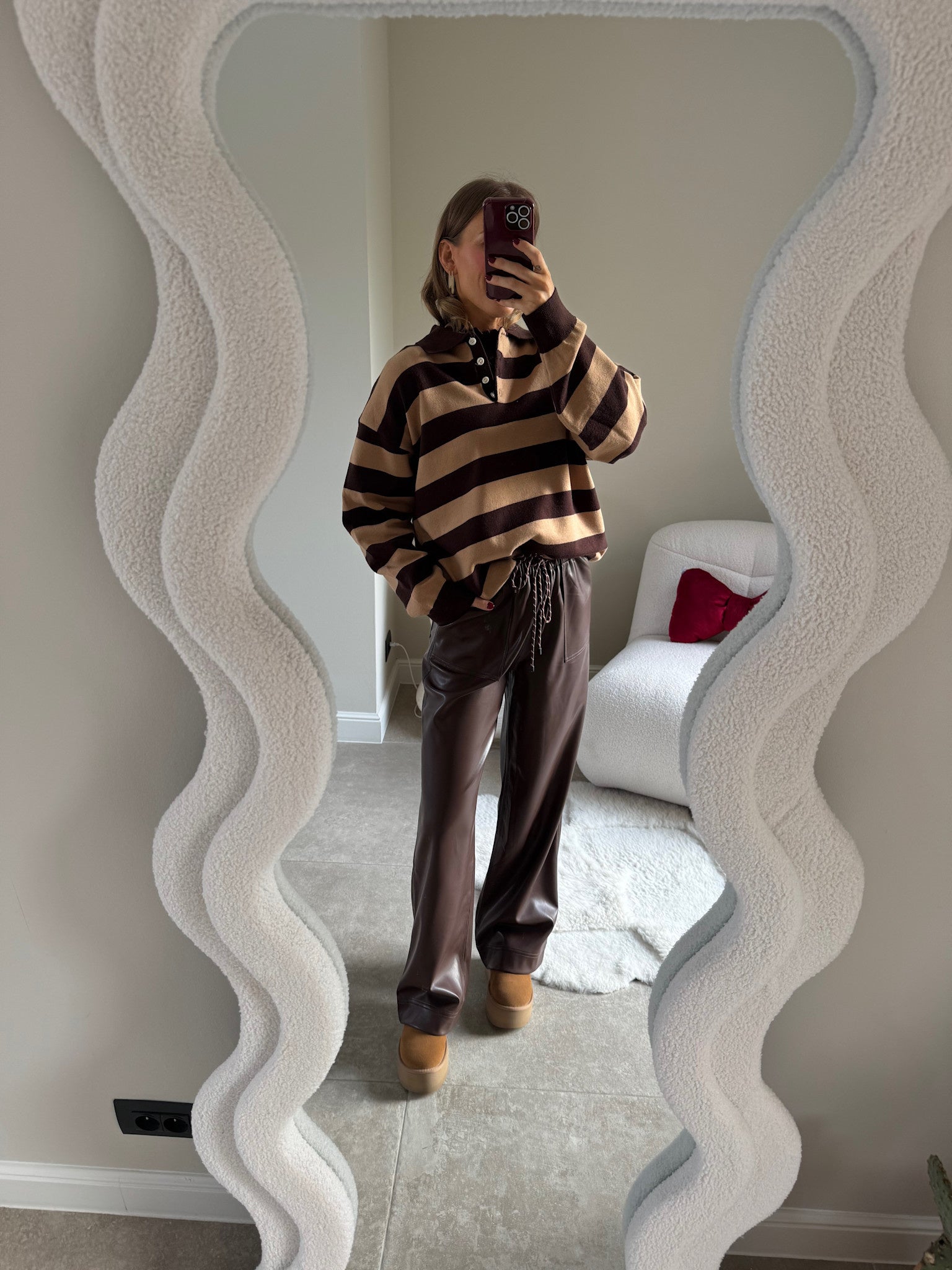 Ella polo trui bruin/camel