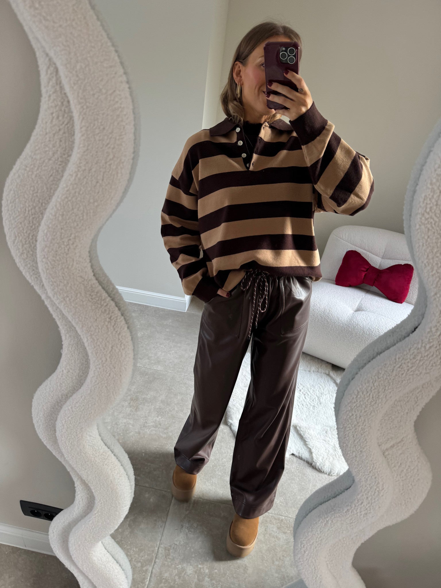 Ella polo trui bruin/camel