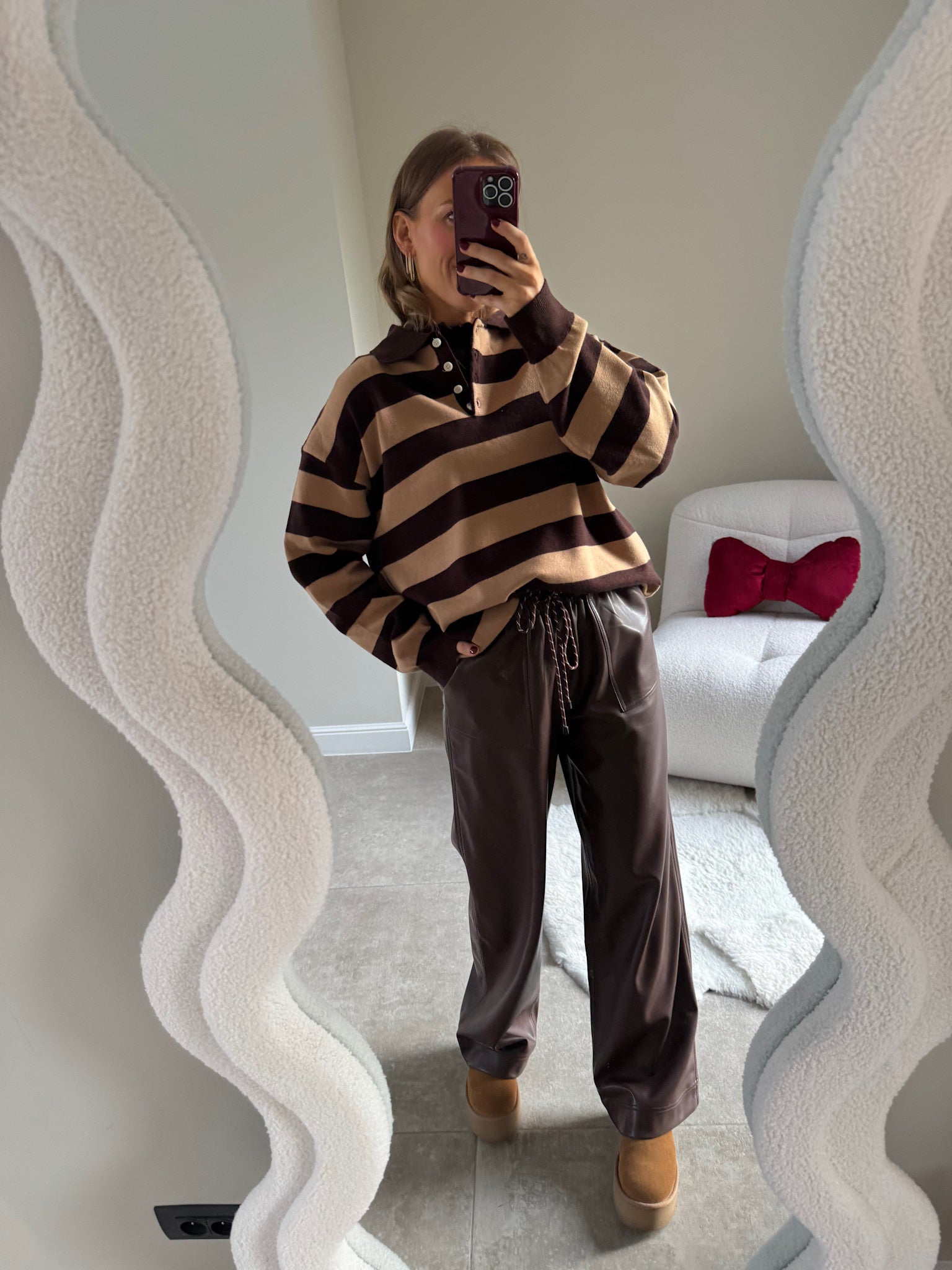 Ella polo trui bruin/camel