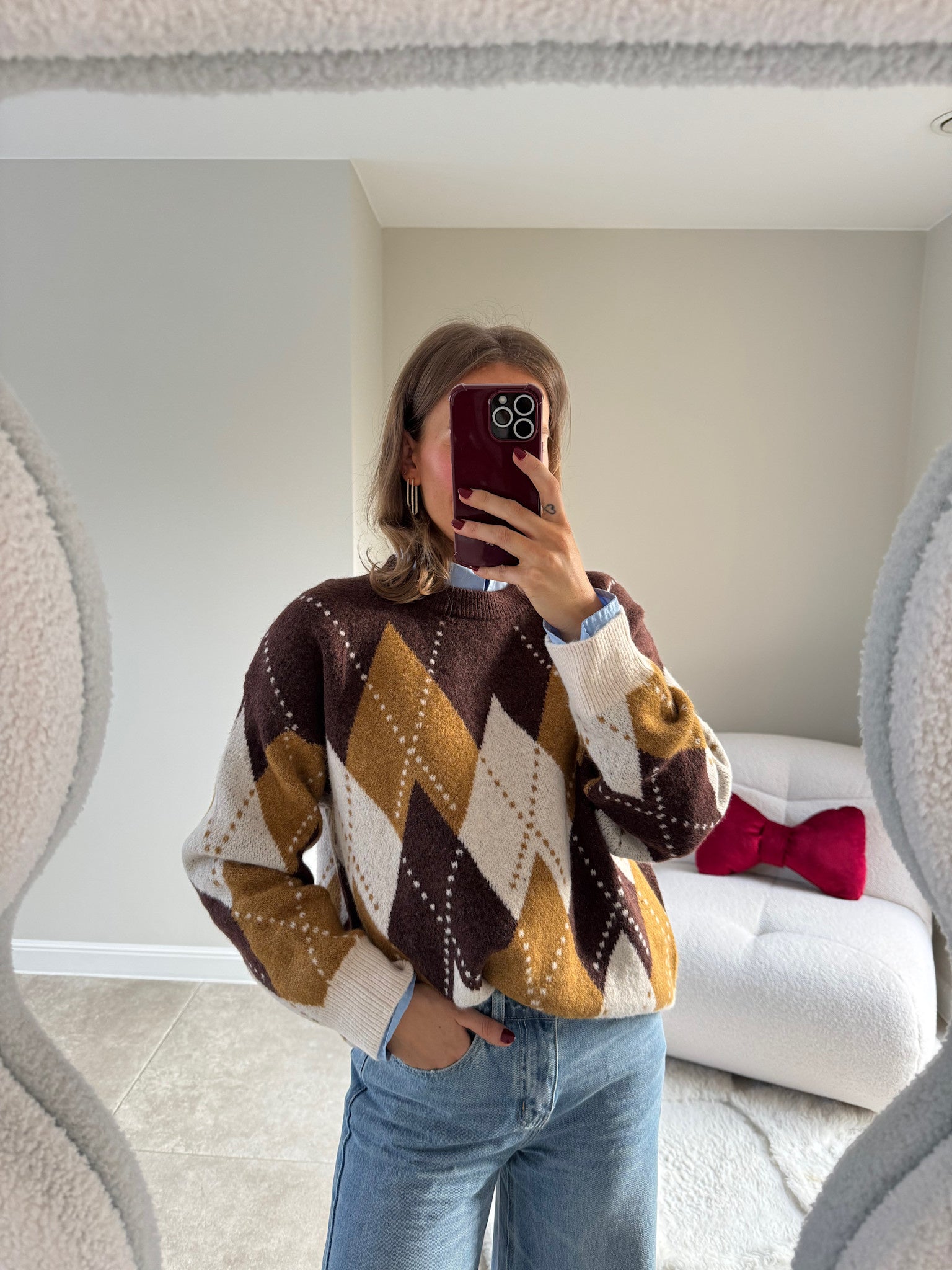 Carreaux knit autumn yellow