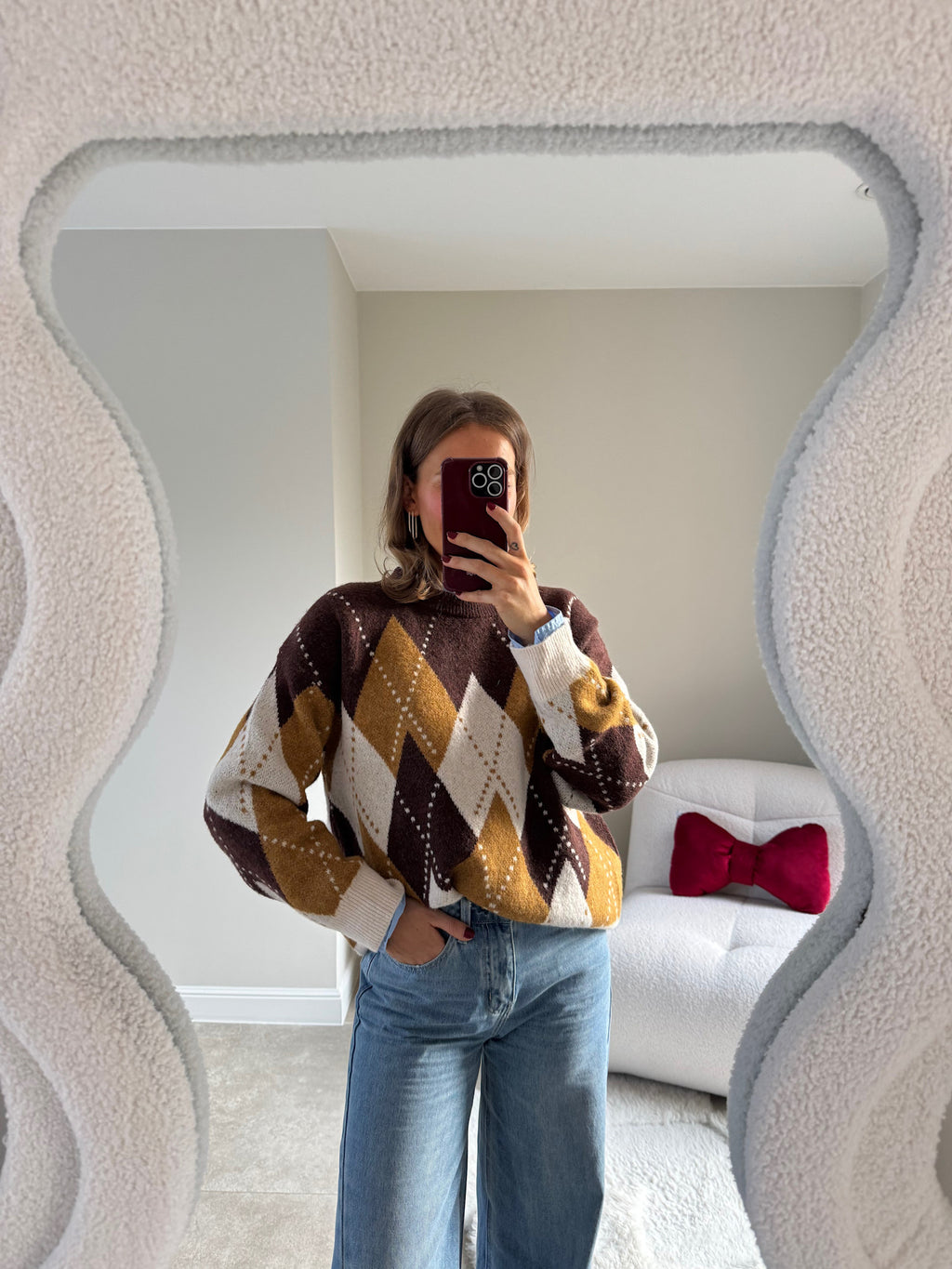 Carreaux knit autumn yellow