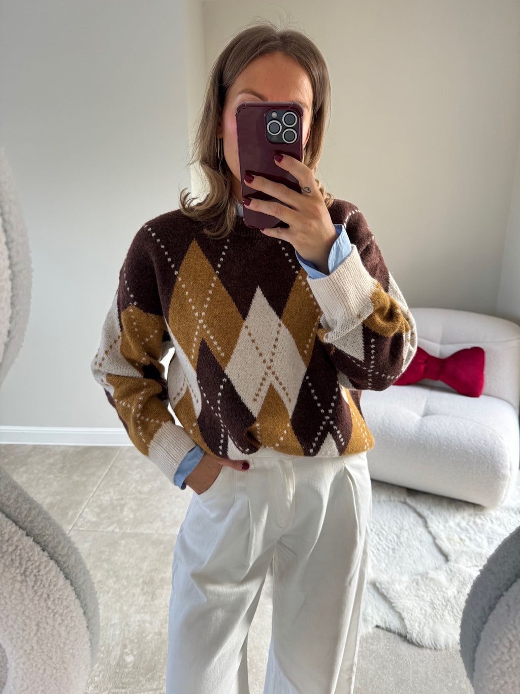 Carreaux knit autumn yellow