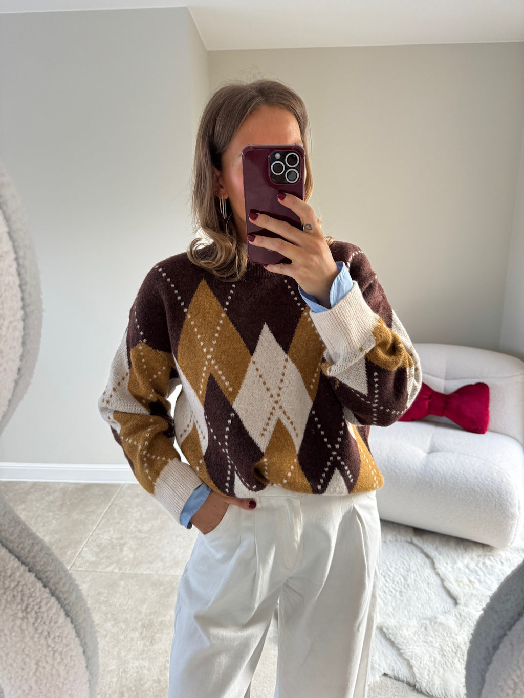 Carreaux knit autumn yellow