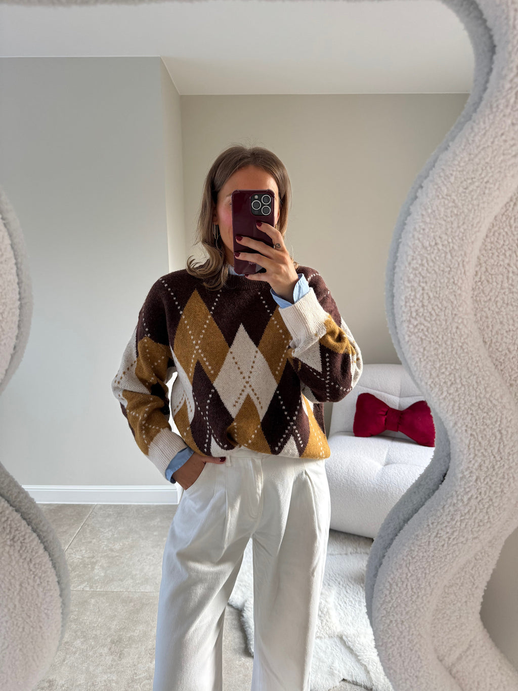 Carreaux knit autumn yellow