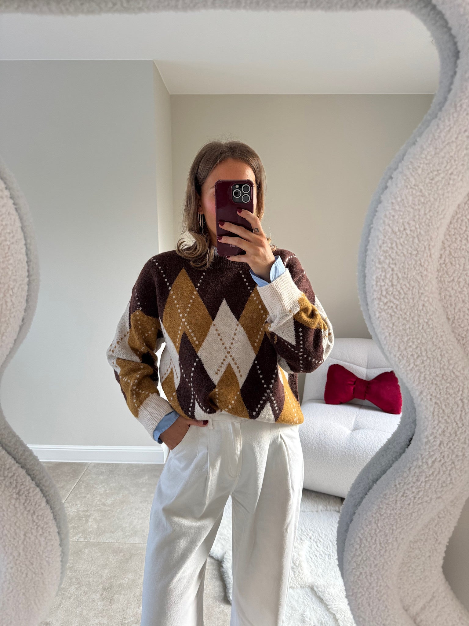 Carreaux knit autumn yellow