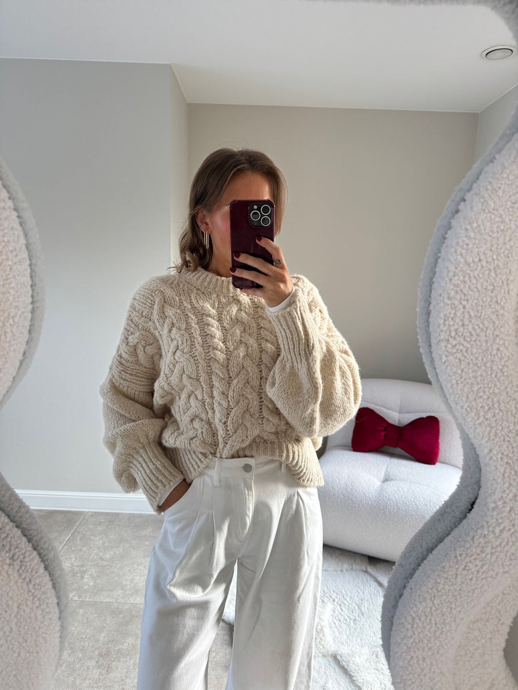 Emilia cable knit beige