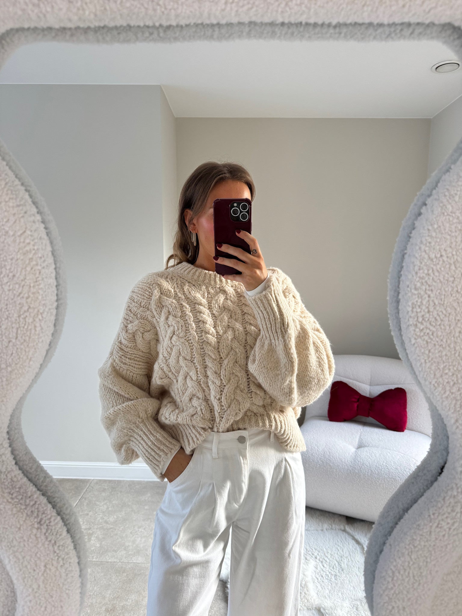 Emilia cable knit beige