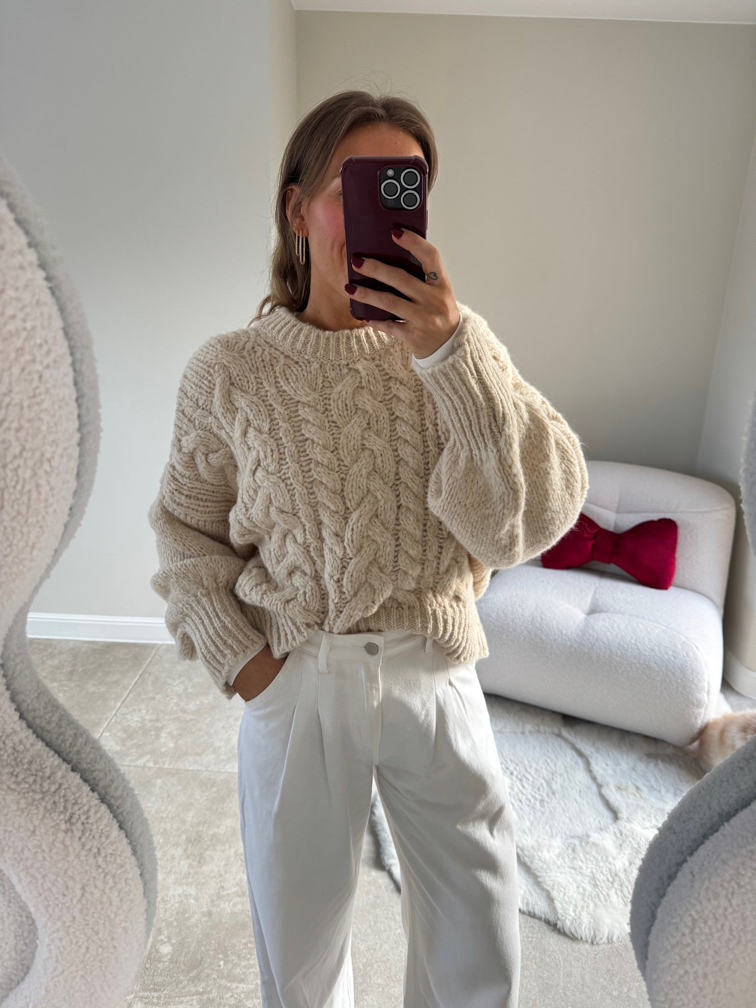 Emilia cable knit beige