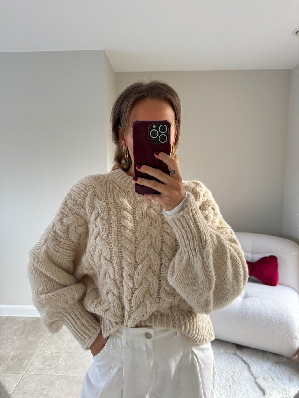 Emilia cable knit beige