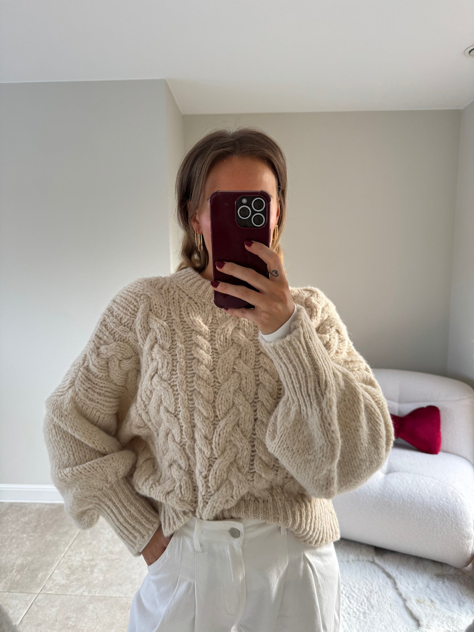 Emilia cable knit beige