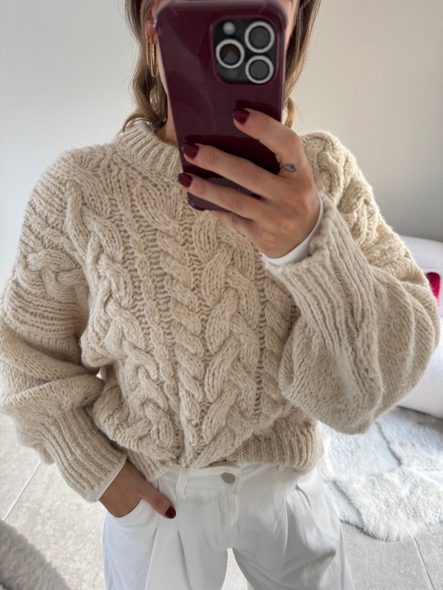 Emilia cable knit beige