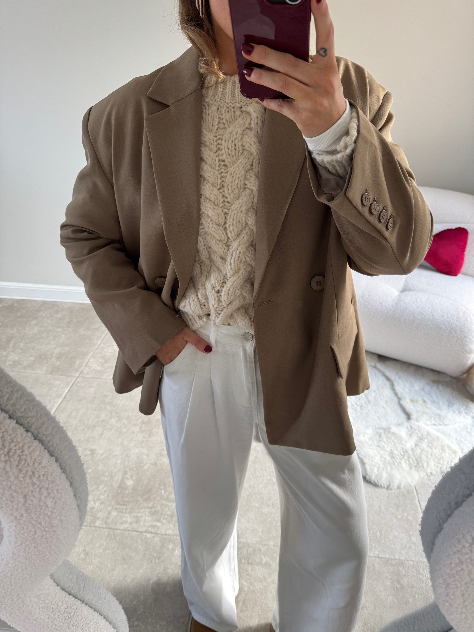 Emilia cable knit beige