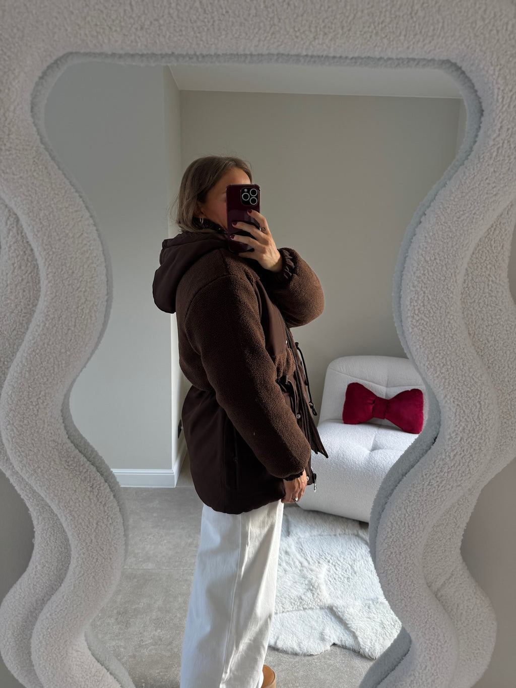 Teddy padded jacket brown