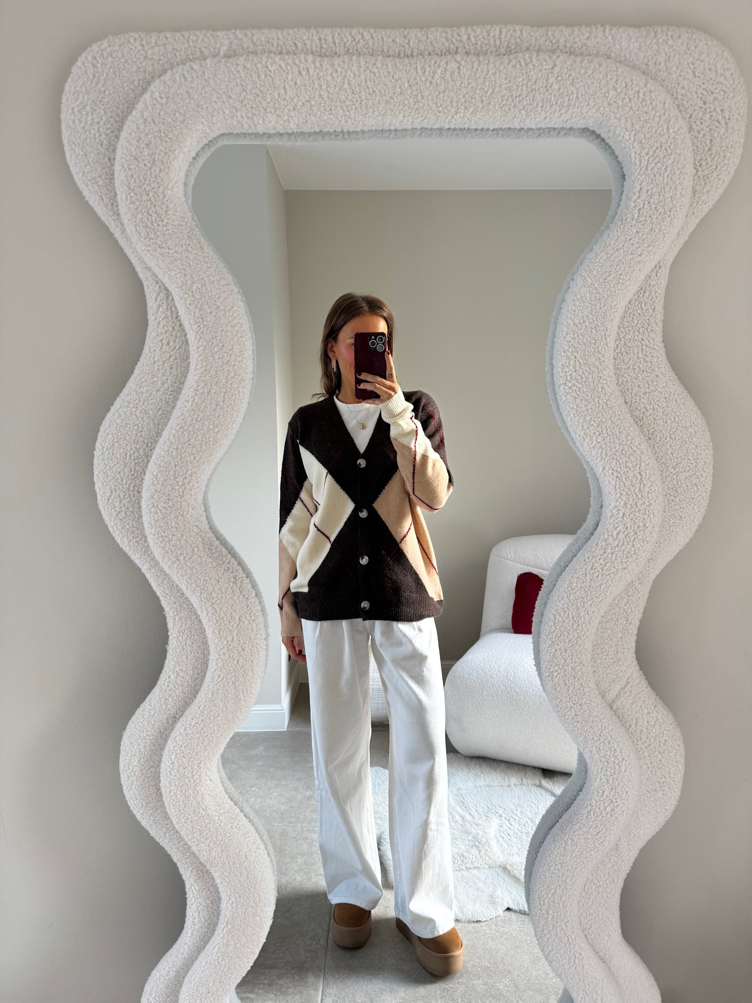 Zita carreaux cardigan