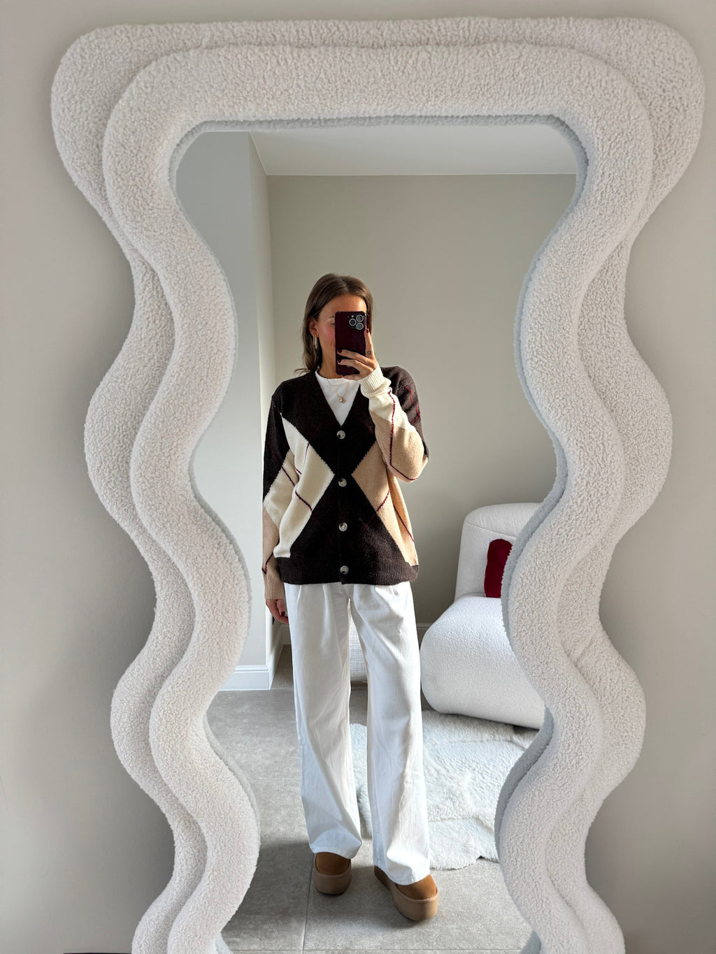 Zita carreaux cardigan