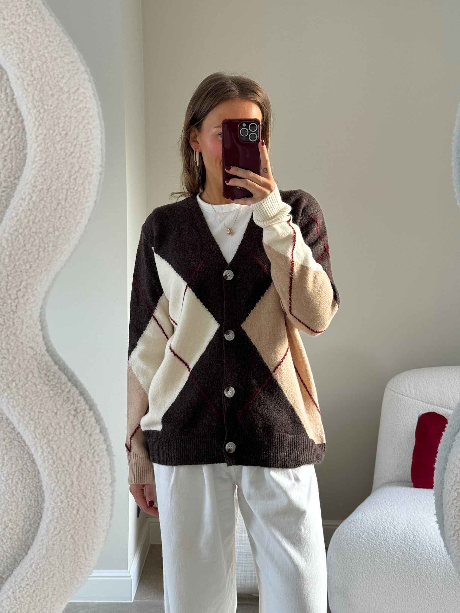 Zita carreaux cardigan