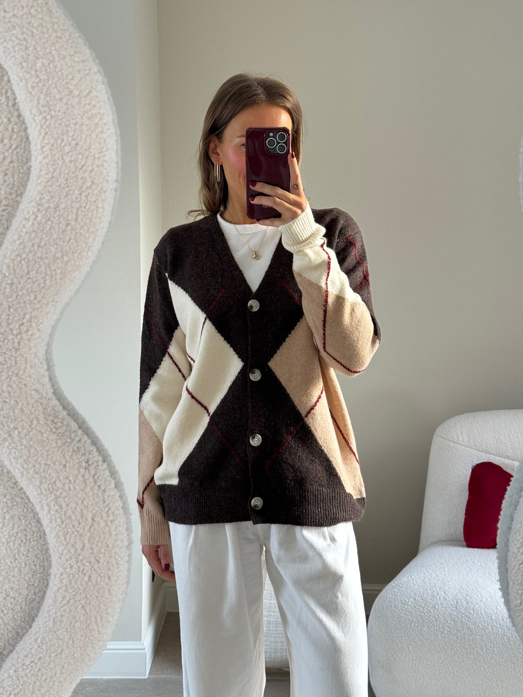 Zita carreaux cardigan
