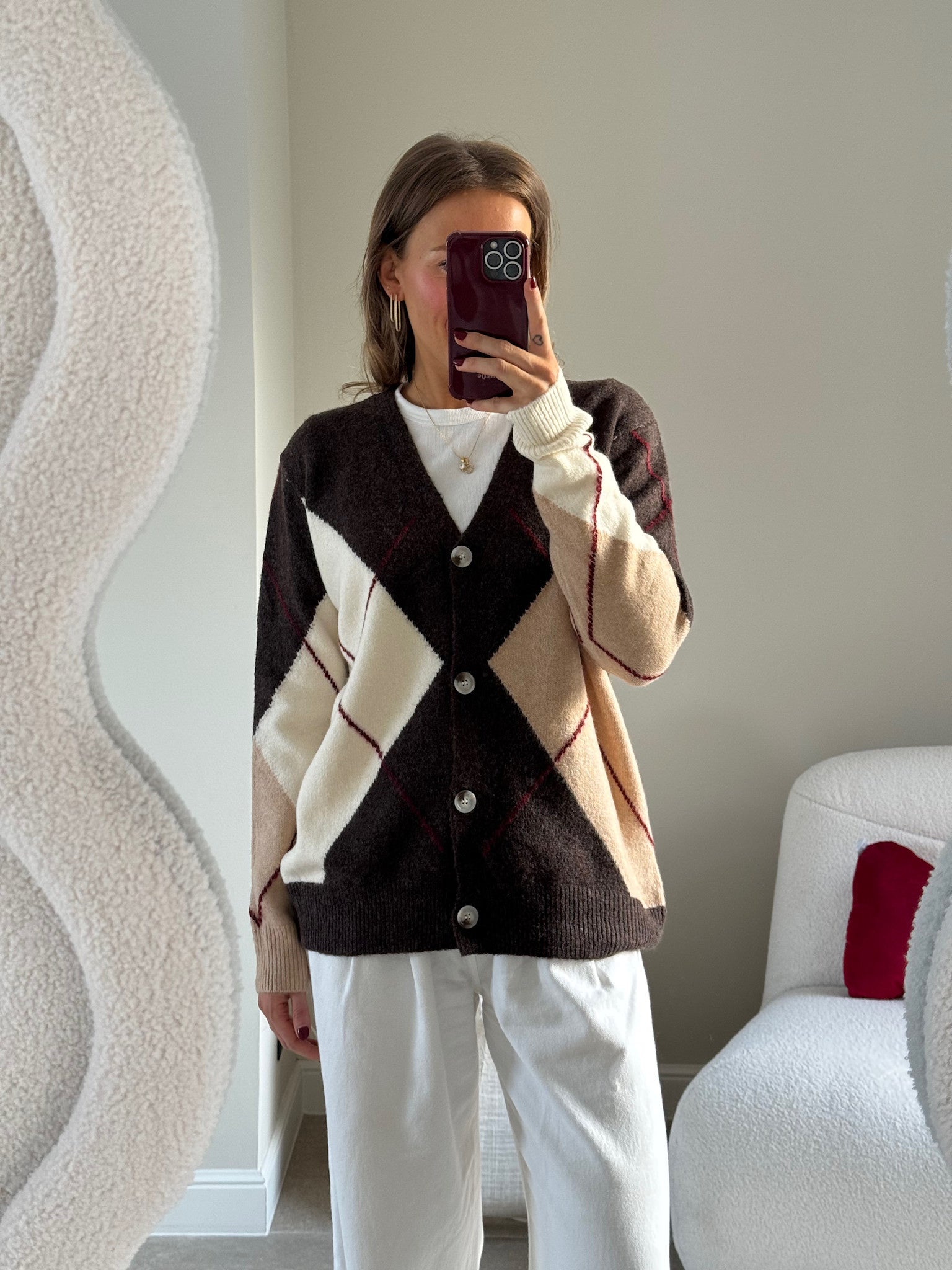 Zita carreaux cardigan