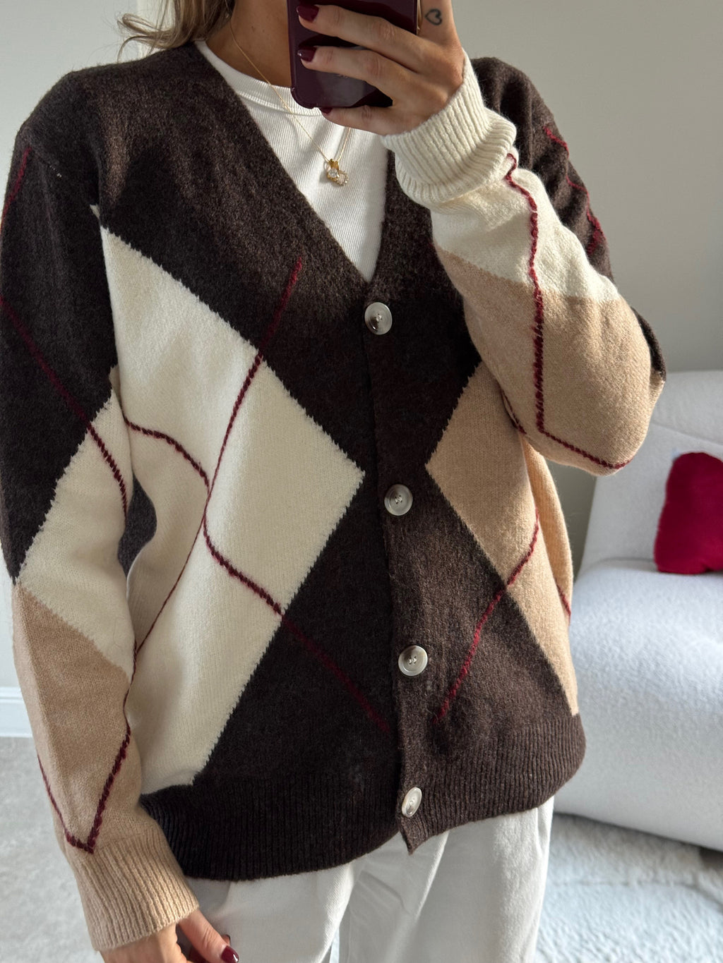Zita carreaux cardigan