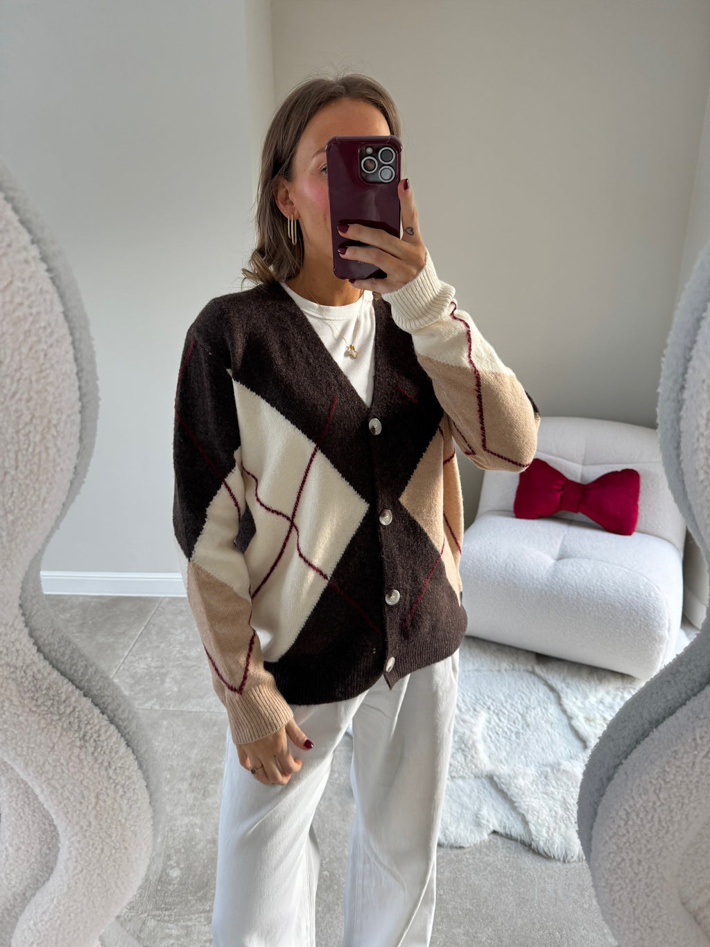 Zita carreaux cardigan