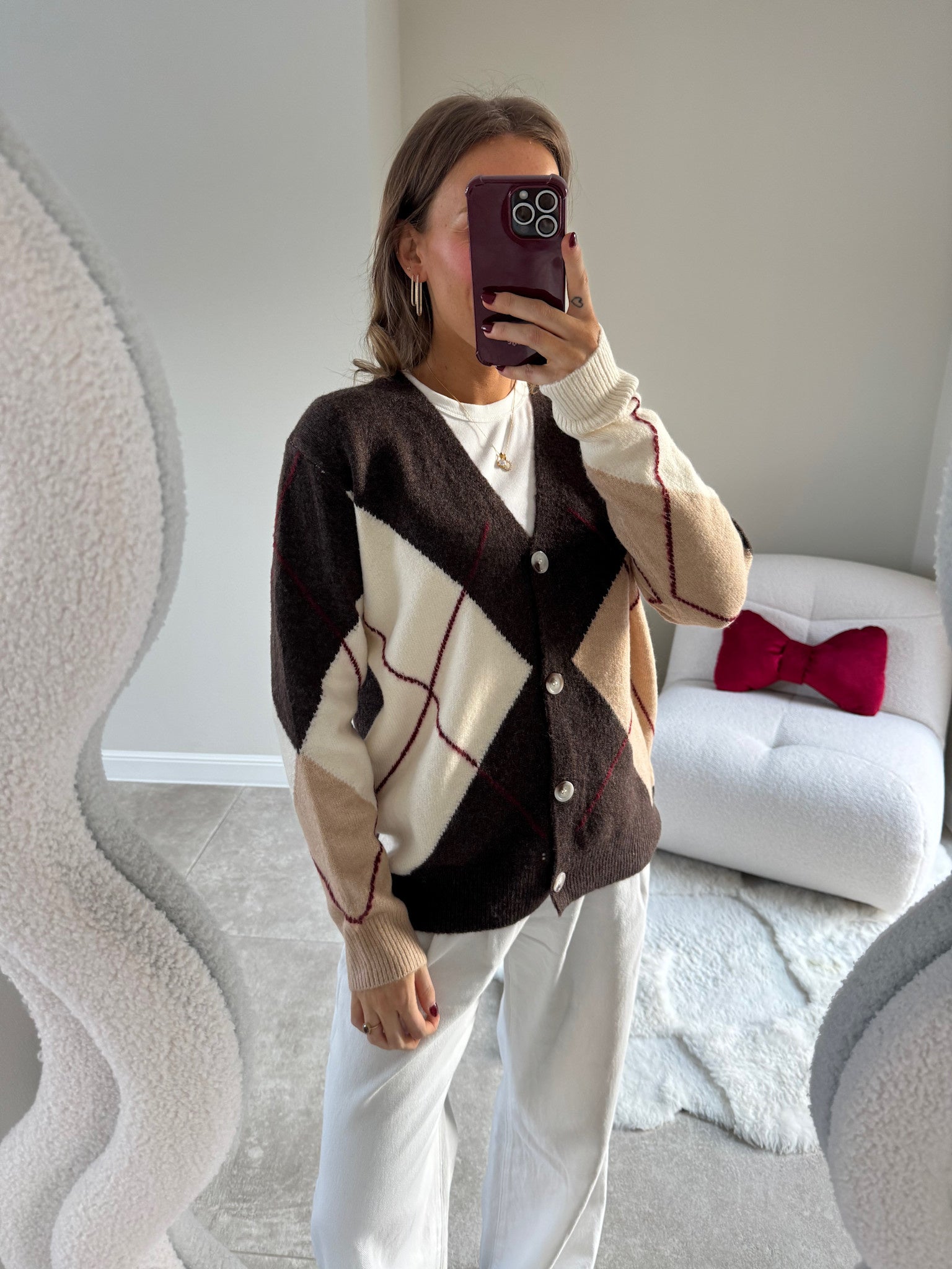 Zita carreaux cardigan