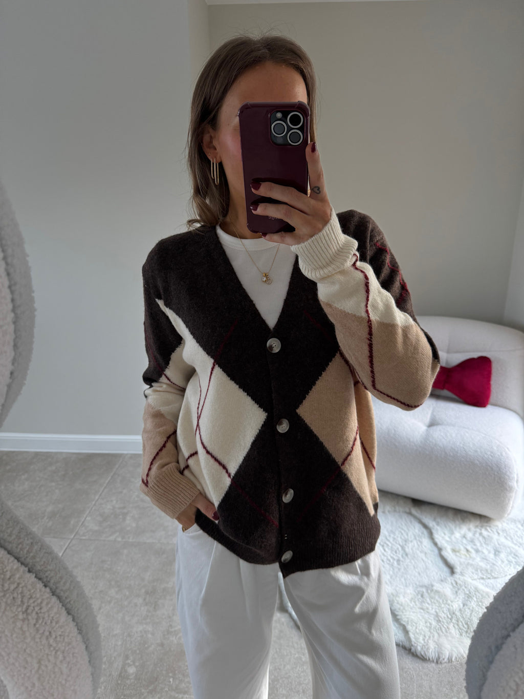 Zita carreaux cardigan