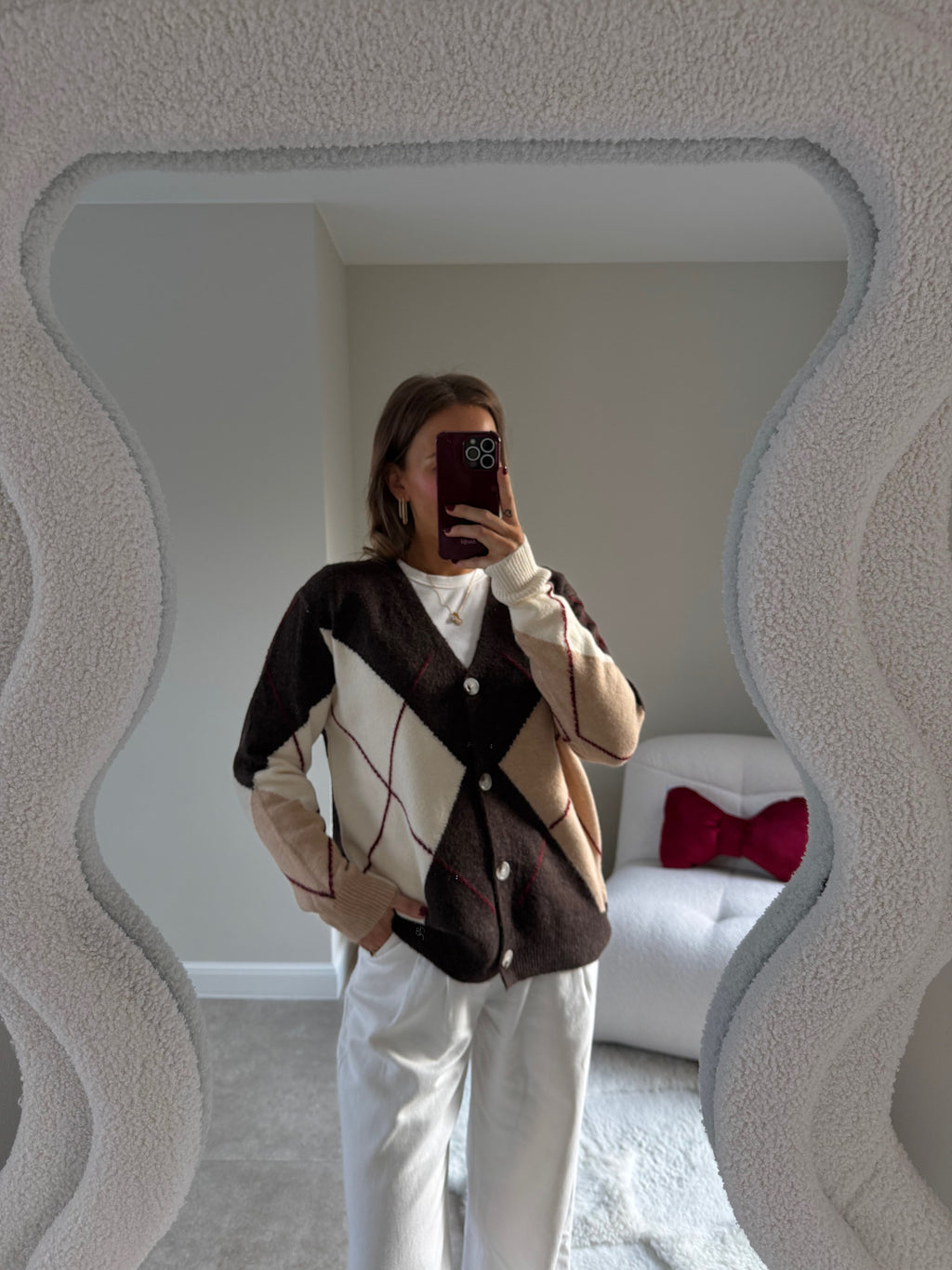 Zita carreaux cardigan