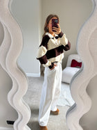 Lucia striped polo brown