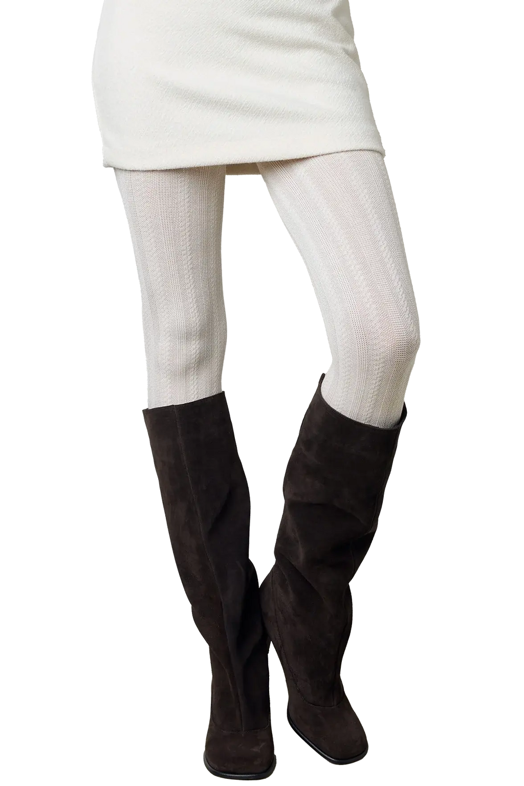 Collant chaud fantasie cream