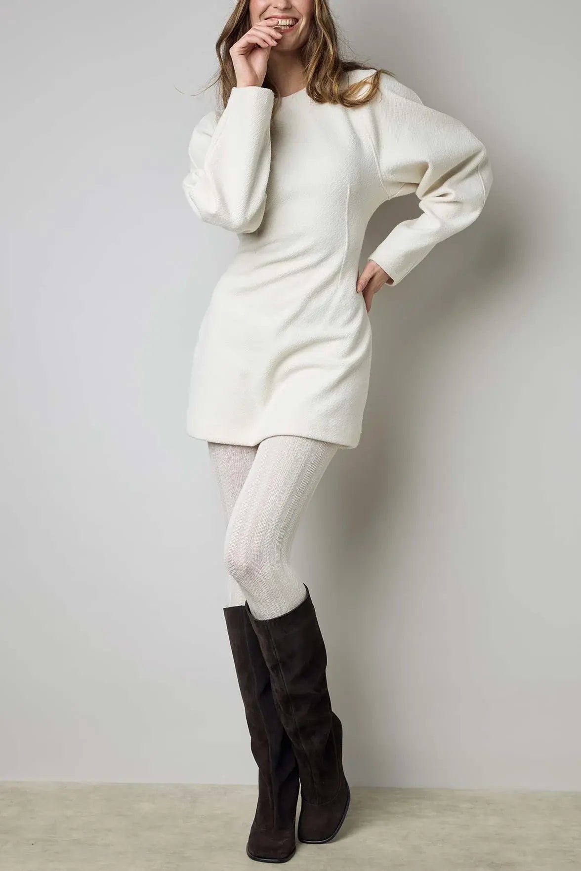 Collant chaud fantasie cream