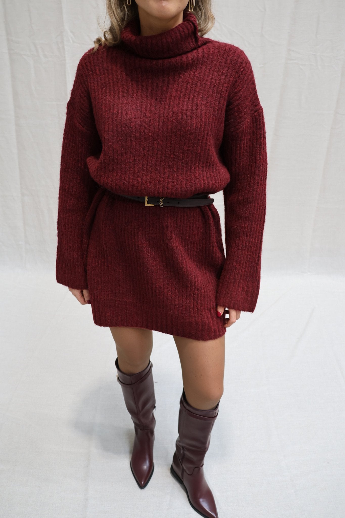 Mindy dress wine red