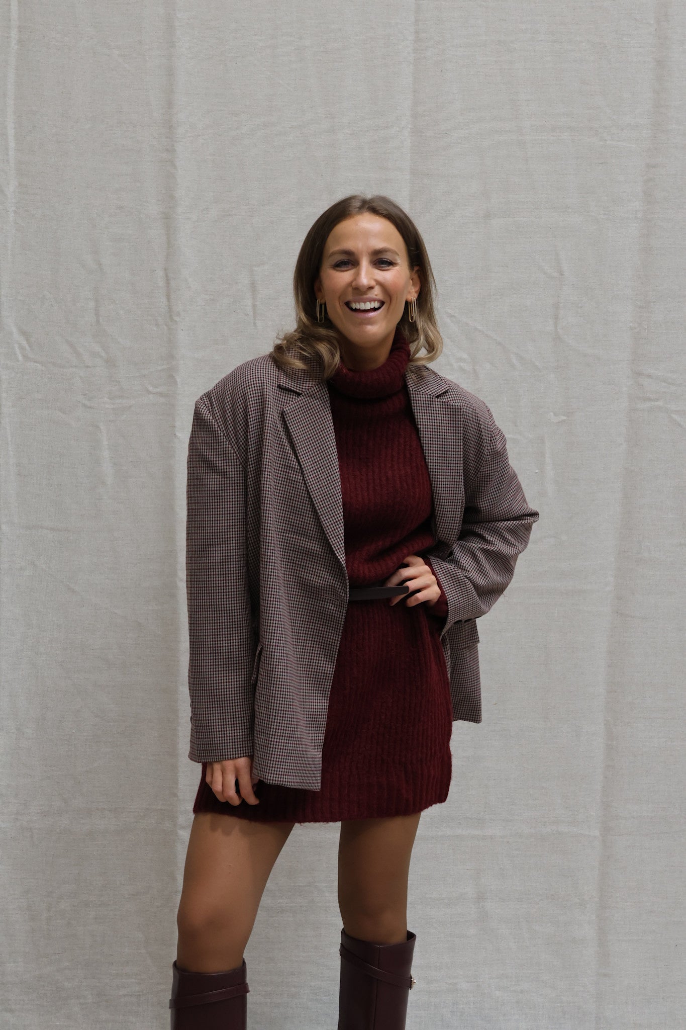 Mindy dress wine red