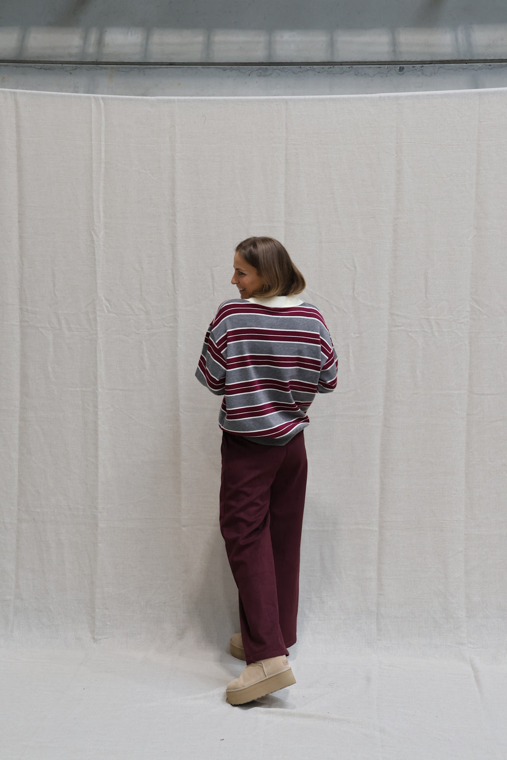 Tine suède trousers burgundy