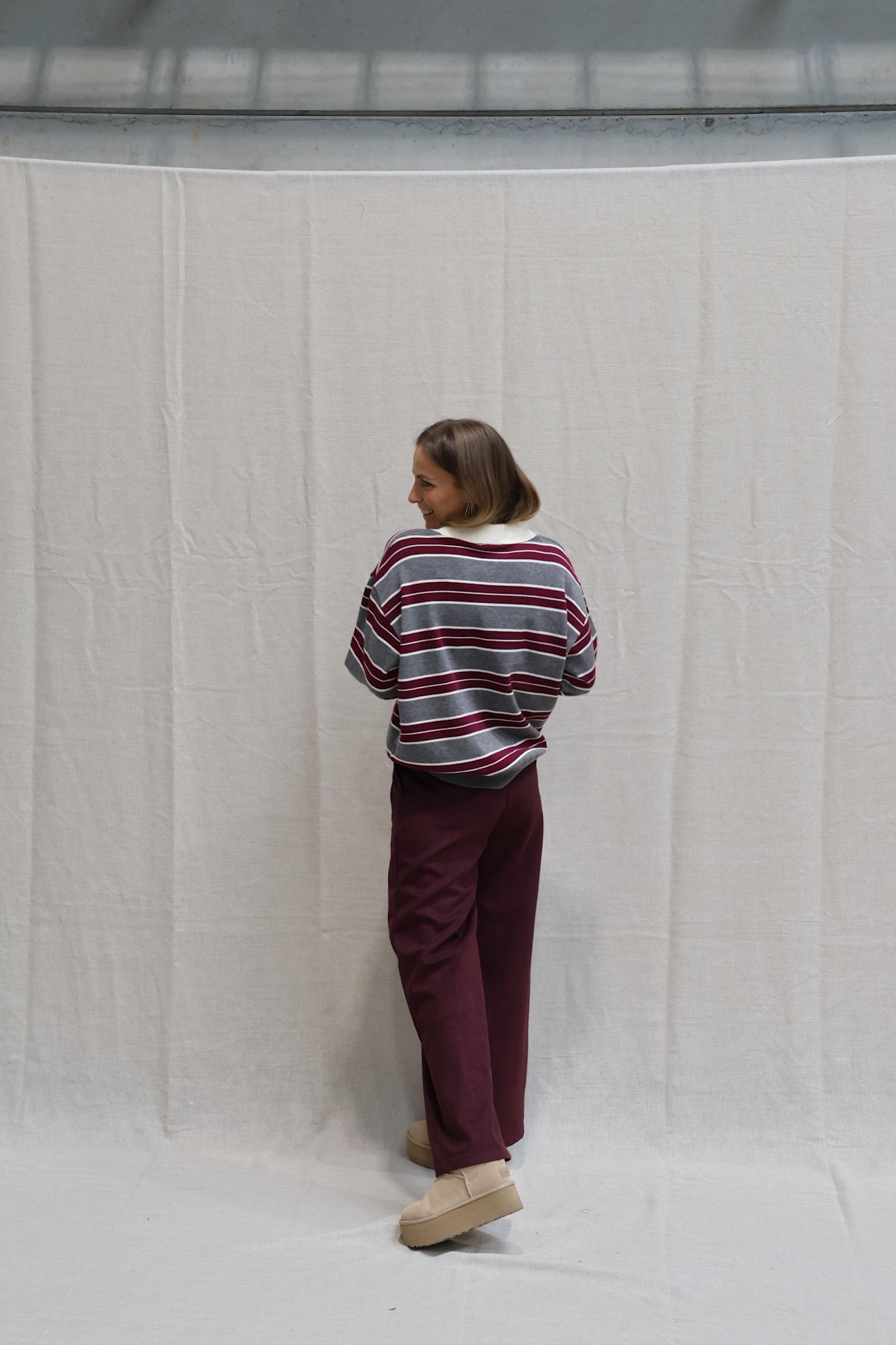Tine suède trousers burgundy