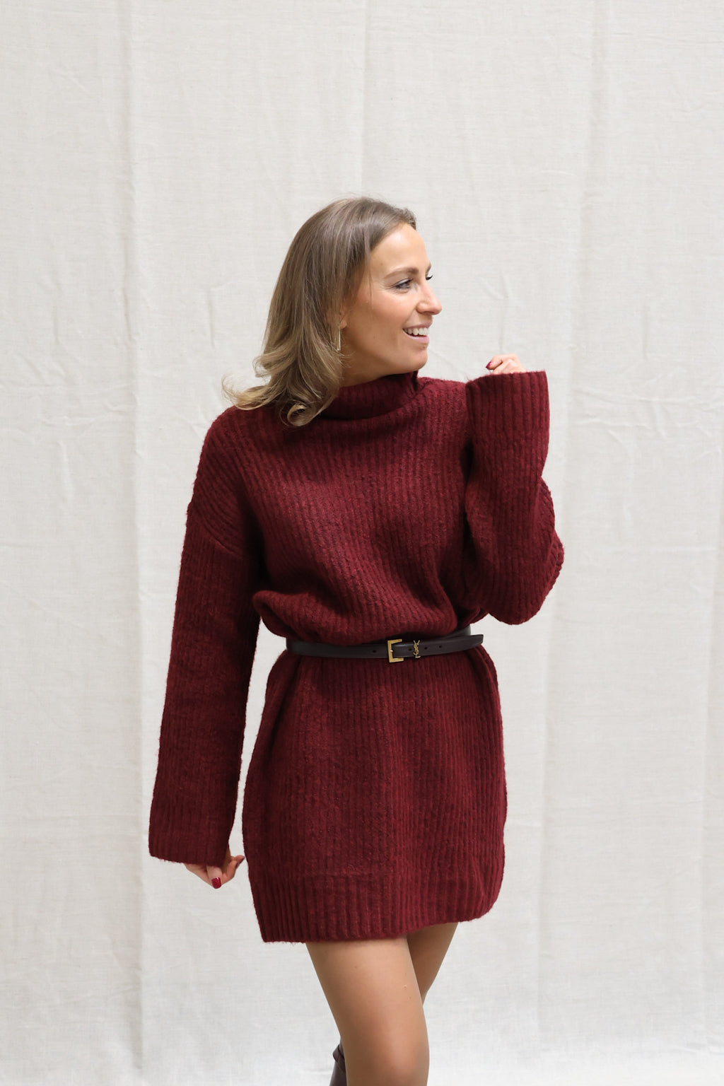 Mindy dress wine red