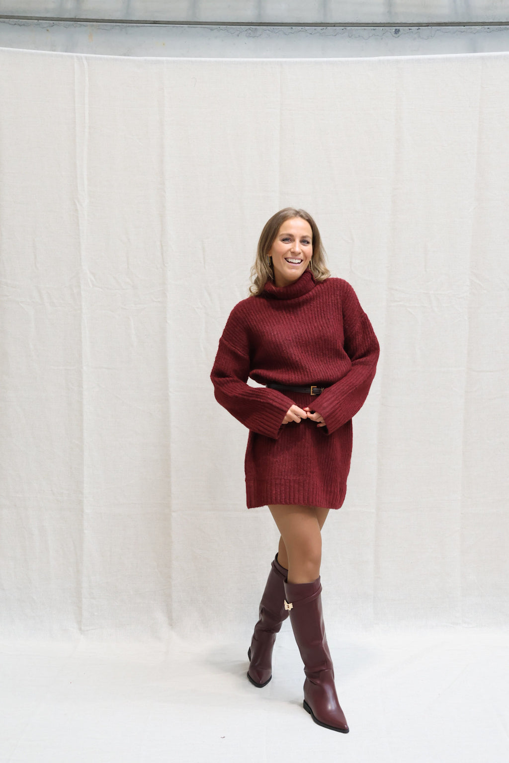 Mindy dress wine red