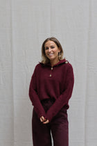 Kaylee button knit burgundy